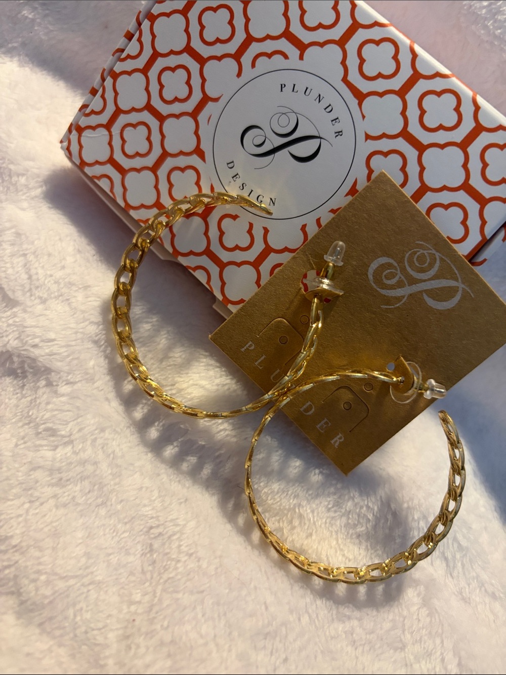 Plunder Gold Chain-Link Hoop Earrings